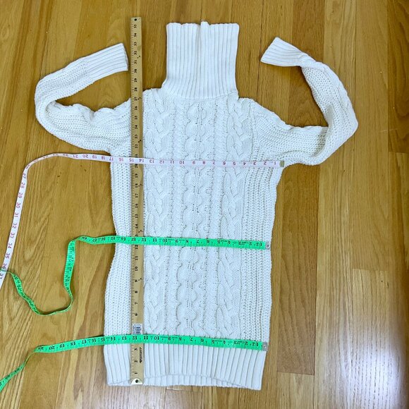 Gap Sweater Turtleneck Cable Knit Tunic Cotton Chunky Knit Ivory 2018 (XS) - Picture 7 of 7